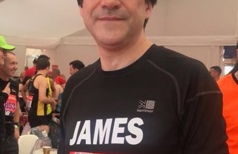 James Morris MP preparing for the 2018 London Marathon