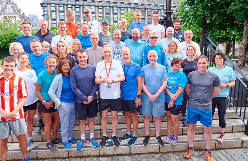 James with colleagues at the NHS75 Parkrun